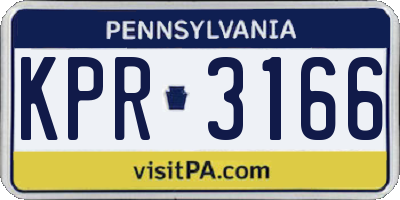 PA license plate KPR3166