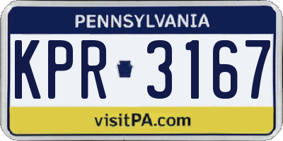 PA license plate KPR3167
