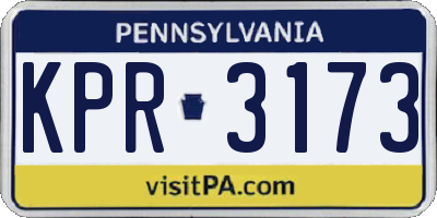 PA license plate KPR3173