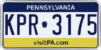 PA license plate KPR3175