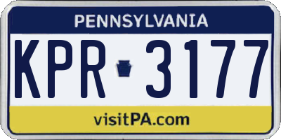 PA license plate KPR3177