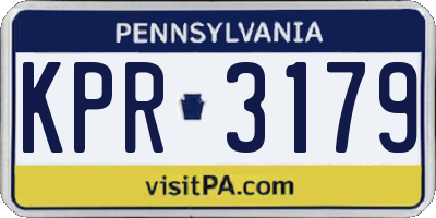 PA license plate KPR3179