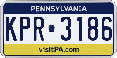 PA license plate KPR3186