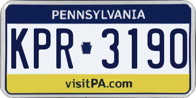 PA license plate KPR3190
