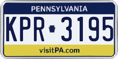 PA license plate KPR3195