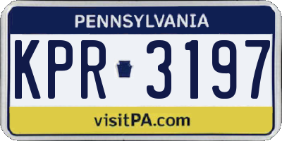 PA license plate KPR3197