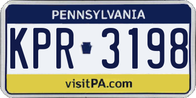 PA license plate KPR3198