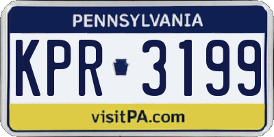 PA license plate KPR3199