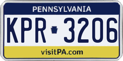 PA license plate KPR3206