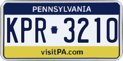 PA license plate KPR3210