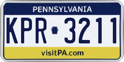 PA license plate KPR3211