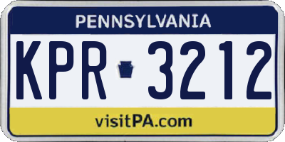 PA license plate KPR3212