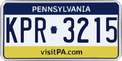 PA license plate KPR3215