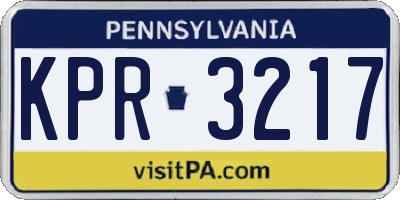 PA license plate KPR3217