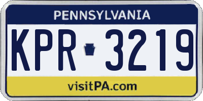 PA license plate KPR3219