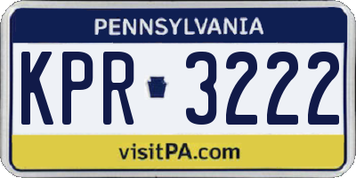 PA license plate KPR3222