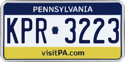 PA license plate KPR3223