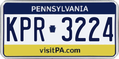 PA license plate KPR3224