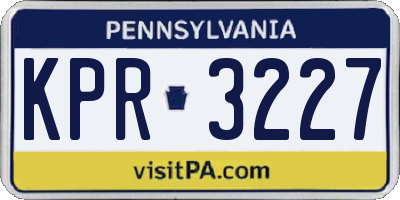 PA license plate KPR3227