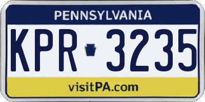 PA license plate KPR3235
