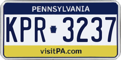 PA license plate KPR3237