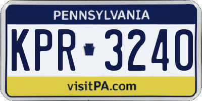 PA license plate KPR3240