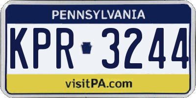 PA license plate KPR3244