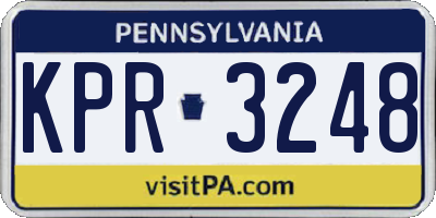 PA license plate KPR3248