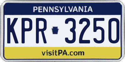 PA license plate KPR3250