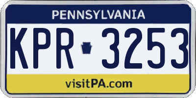PA license plate KPR3253