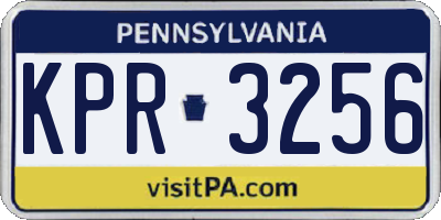 PA license plate KPR3256