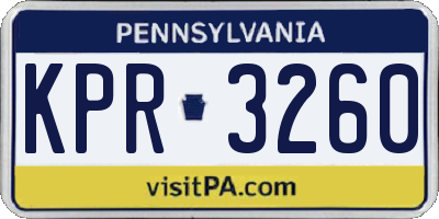 PA license plate KPR3260