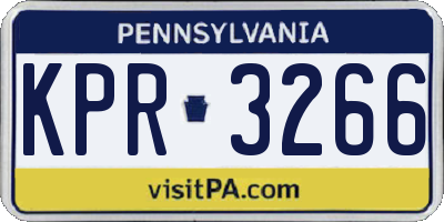 PA license plate KPR3266