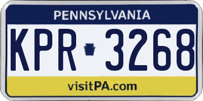 PA license plate KPR3268