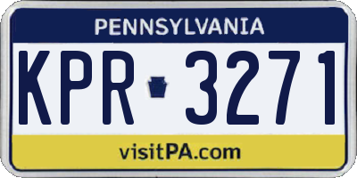 PA license plate KPR3271