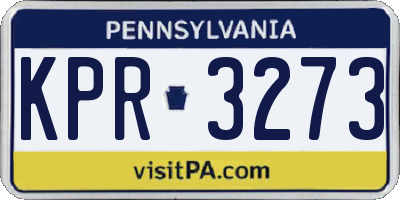 PA license plate KPR3273