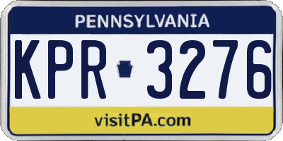 PA license plate KPR3276