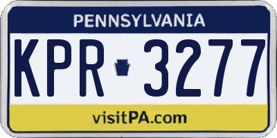 PA license plate KPR3277