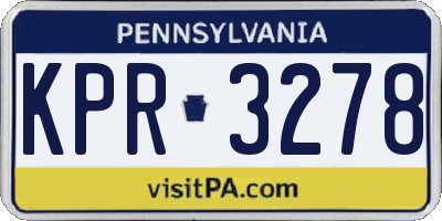 PA license plate KPR3278