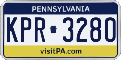 PA license plate KPR3280