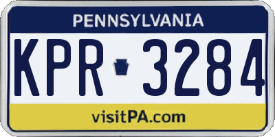 PA license plate KPR3284