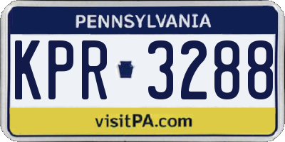 PA license plate KPR3288