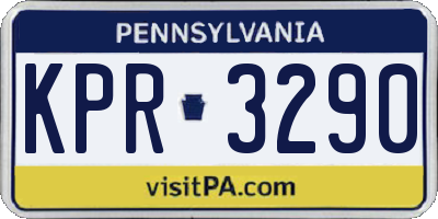 PA license plate KPR3290