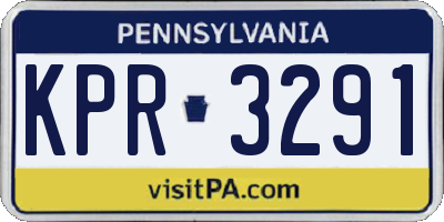 PA license plate KPR3291