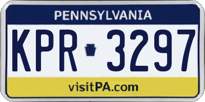 PA license plate KPR3297