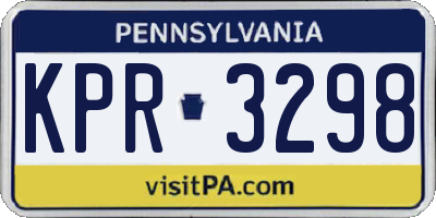 PA license plate KPR3298