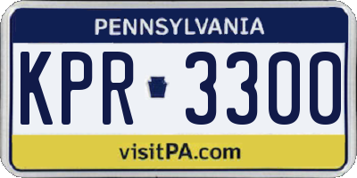 PA license plate KPR3300