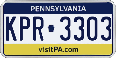 PA license plate KPR3303