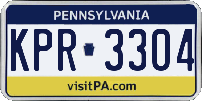 PA license plate KPR3304
