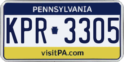 PA license plate KPR3305